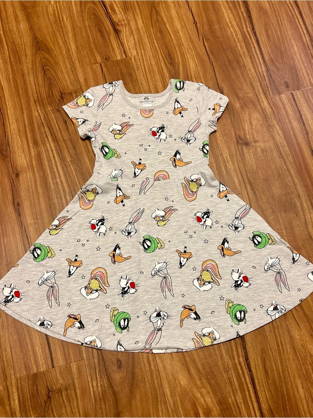 Kids Gray Looney Tunes Character Skater Dress 6-6x Space jam